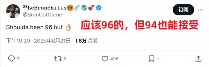詹姆斯2K26能力值94引球迷炸锅：最少96！凭啥库里比老詹高？